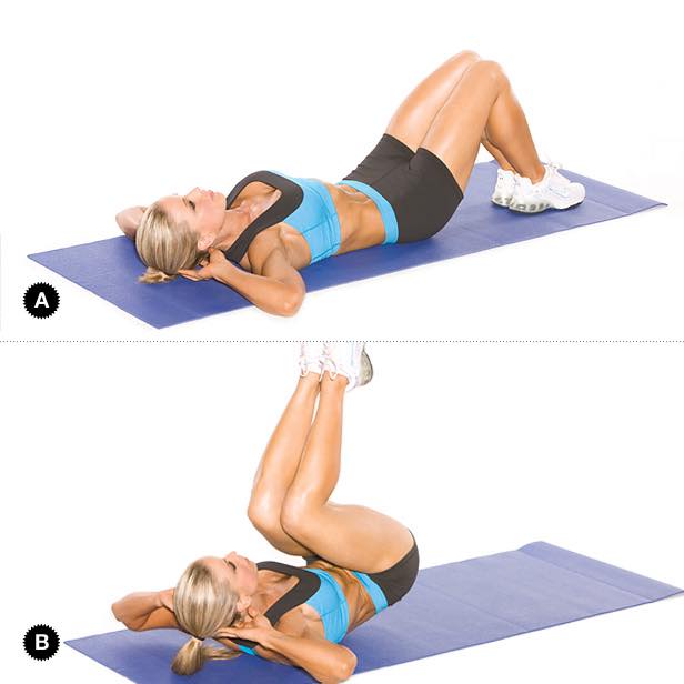 Bắt đầu bài tập Reverse Crunch trên thảm