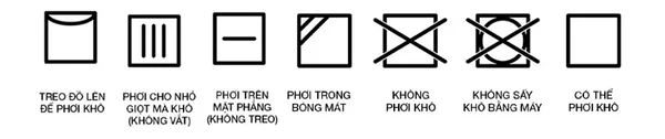 Ký hiệu chất tẩy giúp tránh làm hỏng màu và sợi vải