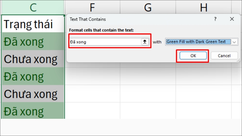 Nhập từ khóa bạn muốn tìm > Nhấn Ok