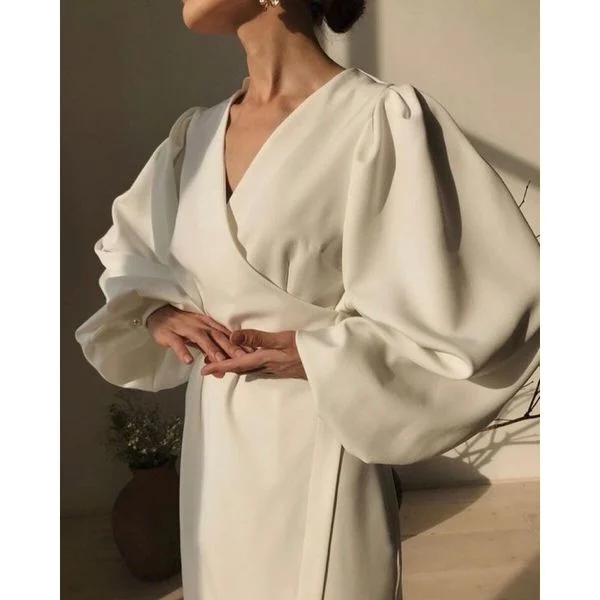 Đầm linen đắp chéo tôn dáng