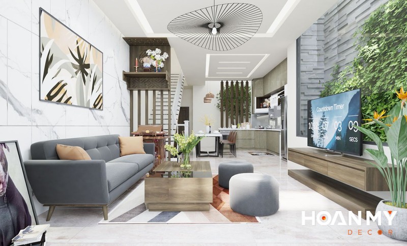 Trang trí phòng khách với cây cảnh