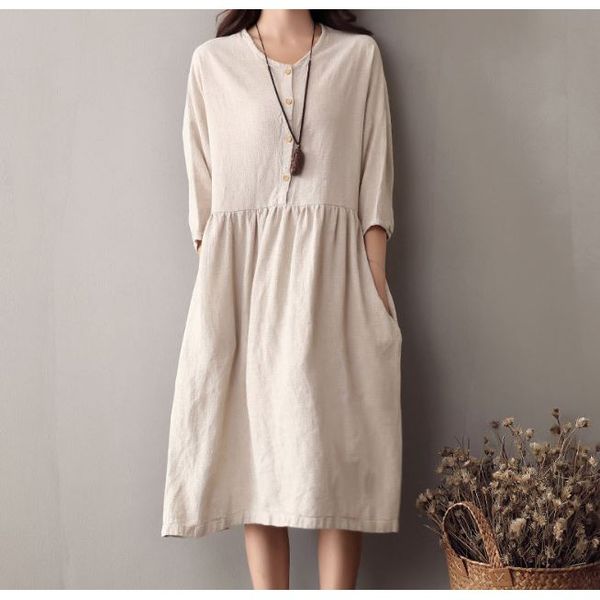Đầm linen baby doll giấu dáng