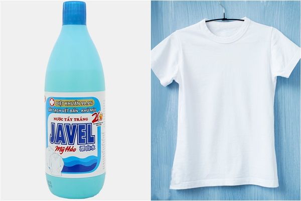 Sử dụng nước tẩy Javen để xử lý áo bị loang màu nặng