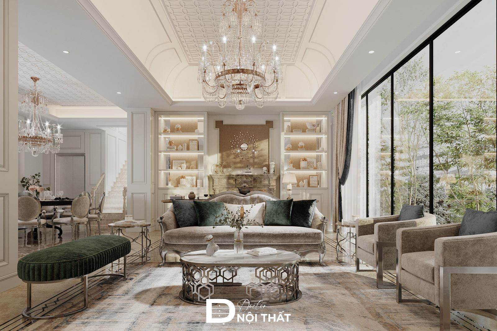 Sử dụng tủ trang trí phòng khách