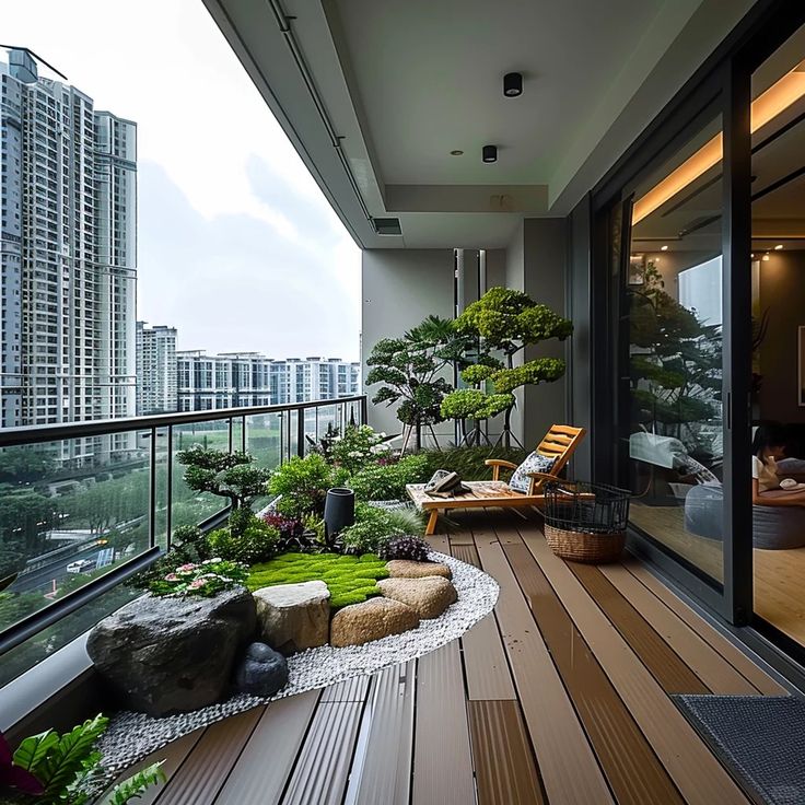 Ban công xanh trong căn hộ