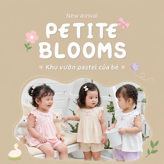 GS 85: BỘ COTTON BÉ GÁI – KHU VƯỜN PASTEL CỦA BÉ