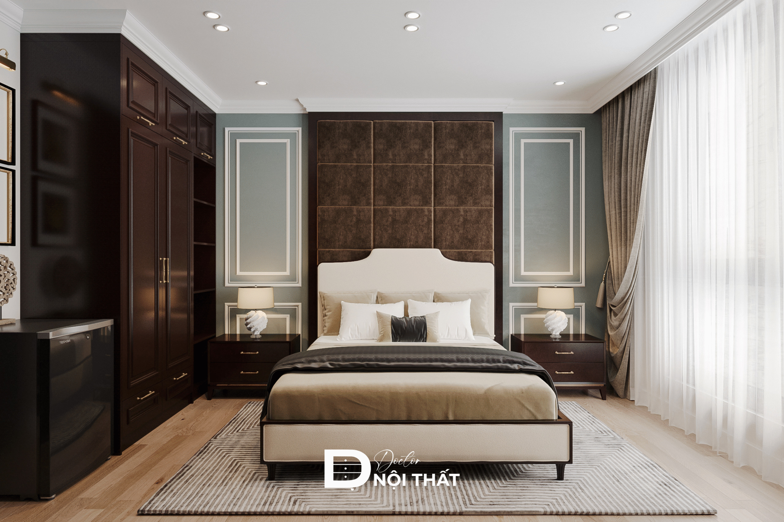 Căn hộ sử dụng nội thất gỗ tạo không gian ấm áp