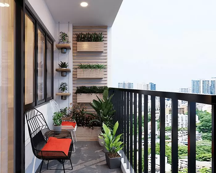 Ban công hiện đại thoáng sáng