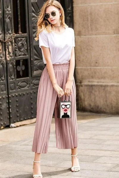 Bản phối chuẩn mực cho quần ống rộng xếp ly