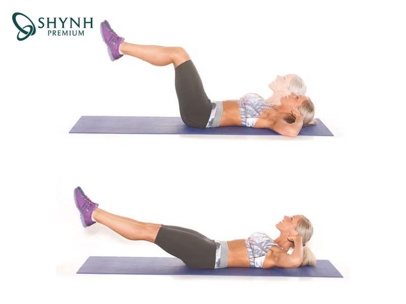 bài tập thể dục giảm mỡ bụng Leg Extension Crunch
