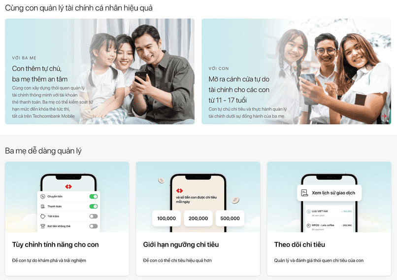 Dễ dàng mở tài khoản cho con