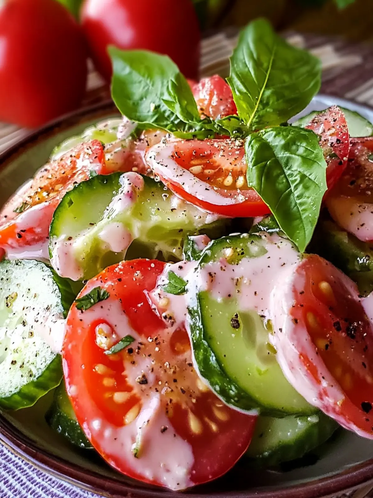 Thành phần nguyên liệu làm salad dưa chuột cà chua
