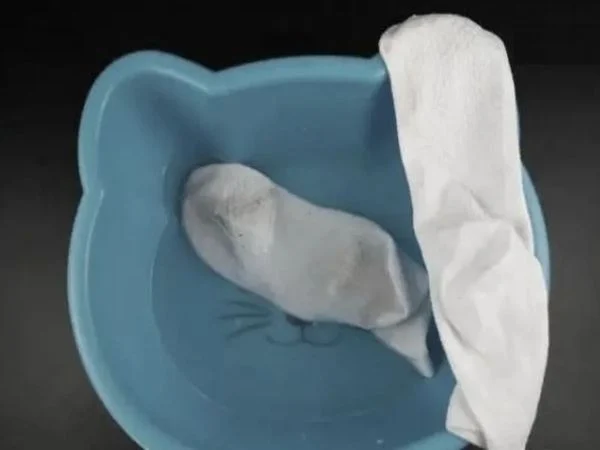 Ngâm tất trắng trước khi giặt