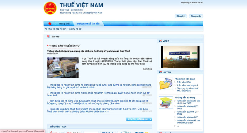 Truy cập Cổng thông tin điện tử của Tổng cục Thuế để đăng ký mã số thuế hộ kinh doanh online không thuộc cơ chế một cửa liên thông