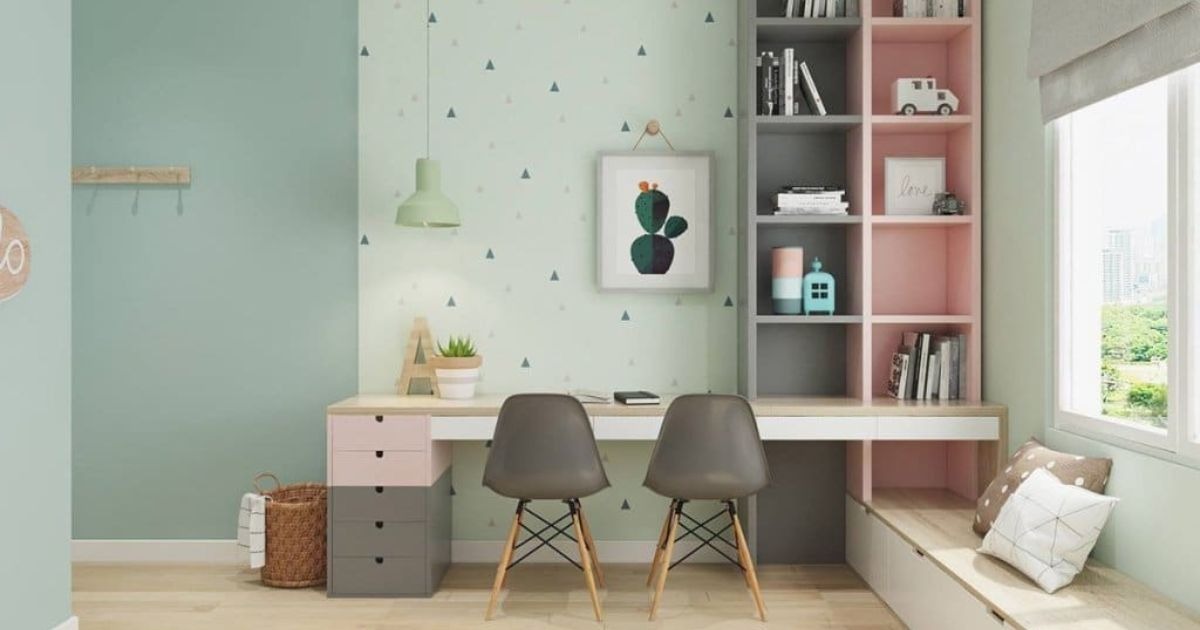 Bạn nên sử dụng gam màu tươi sáng để trang trí góc học tập cho trẻ