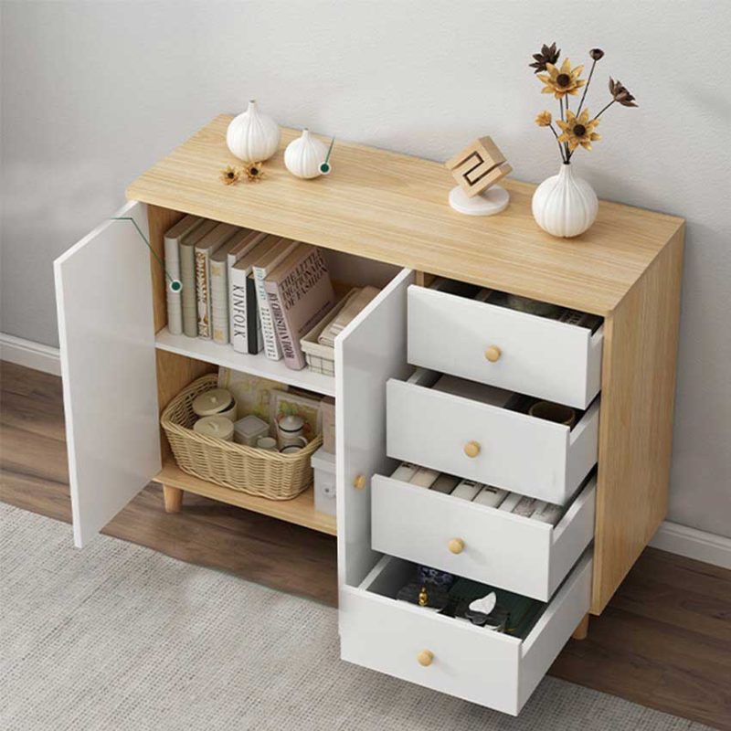 Tủ đa ngăn bao quanh đầu giường cung cấp dung lượng lưu trữ khổng lồ
