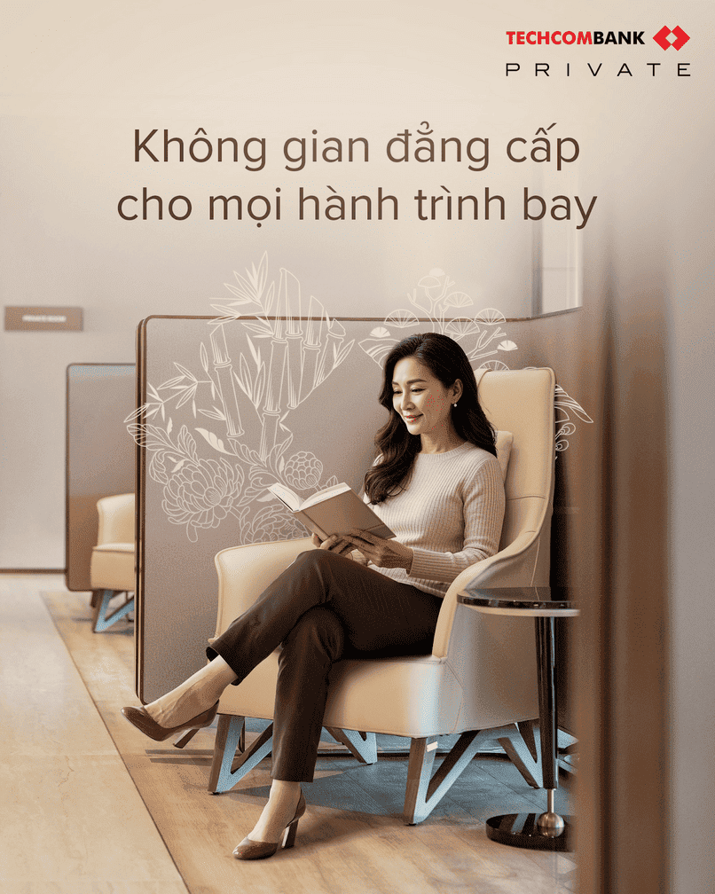 Khu vực giải trí tại Techcombank Private Lounge