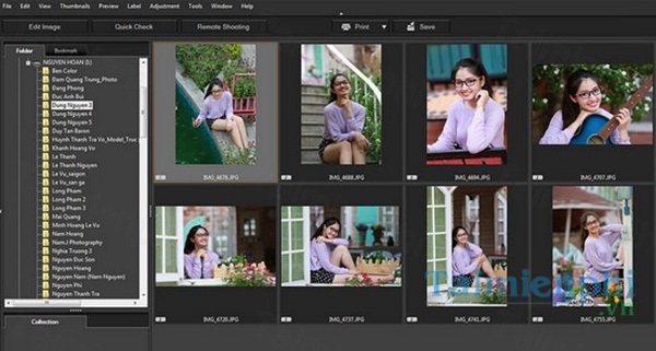 Giao diện chỉnh ảnh ngược sáng bằng Lightroom trên máy tính