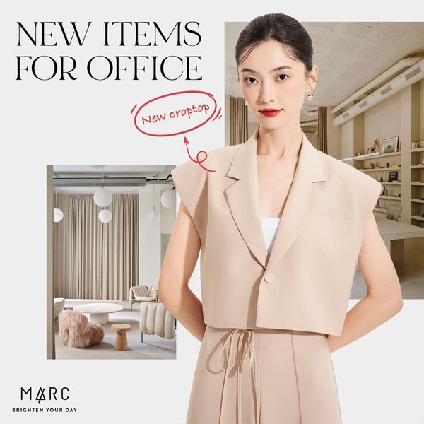 Áo khoác ngắn cổ vest đệm vai cài nút