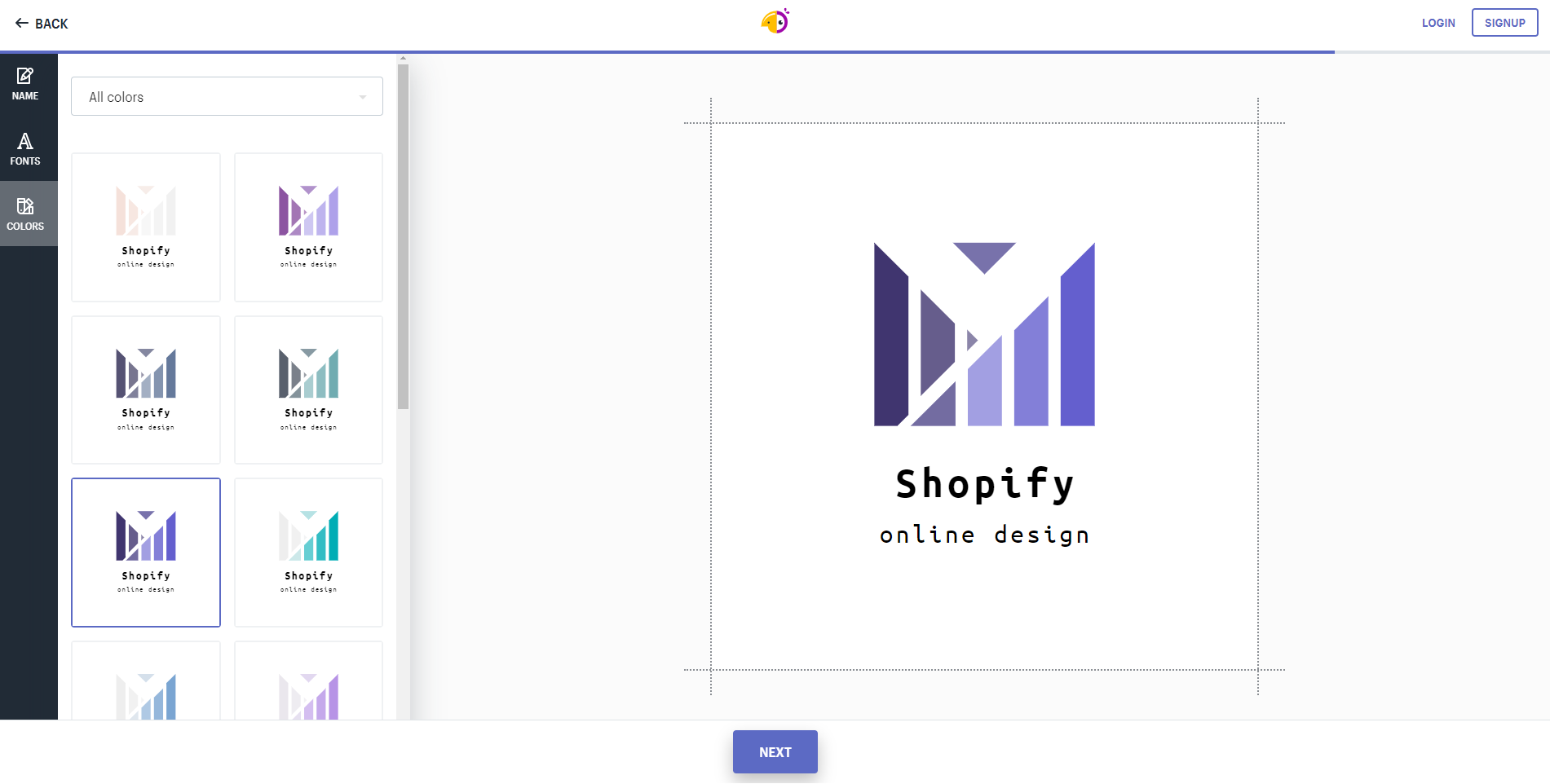 Giao diện Shopify Logo Maker tích hợp trực tiếp vào nền tảng thương mại điện tử