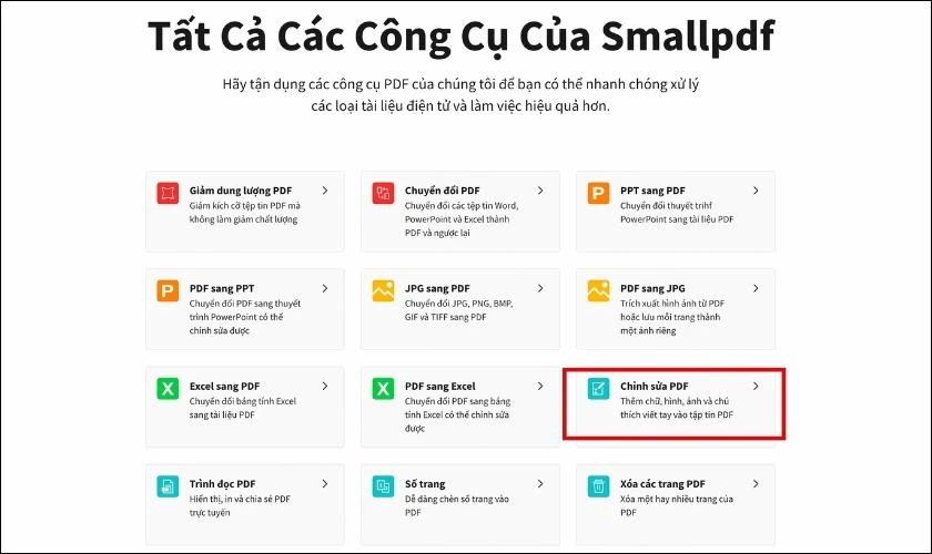 Bộ công cụ SmallPDF