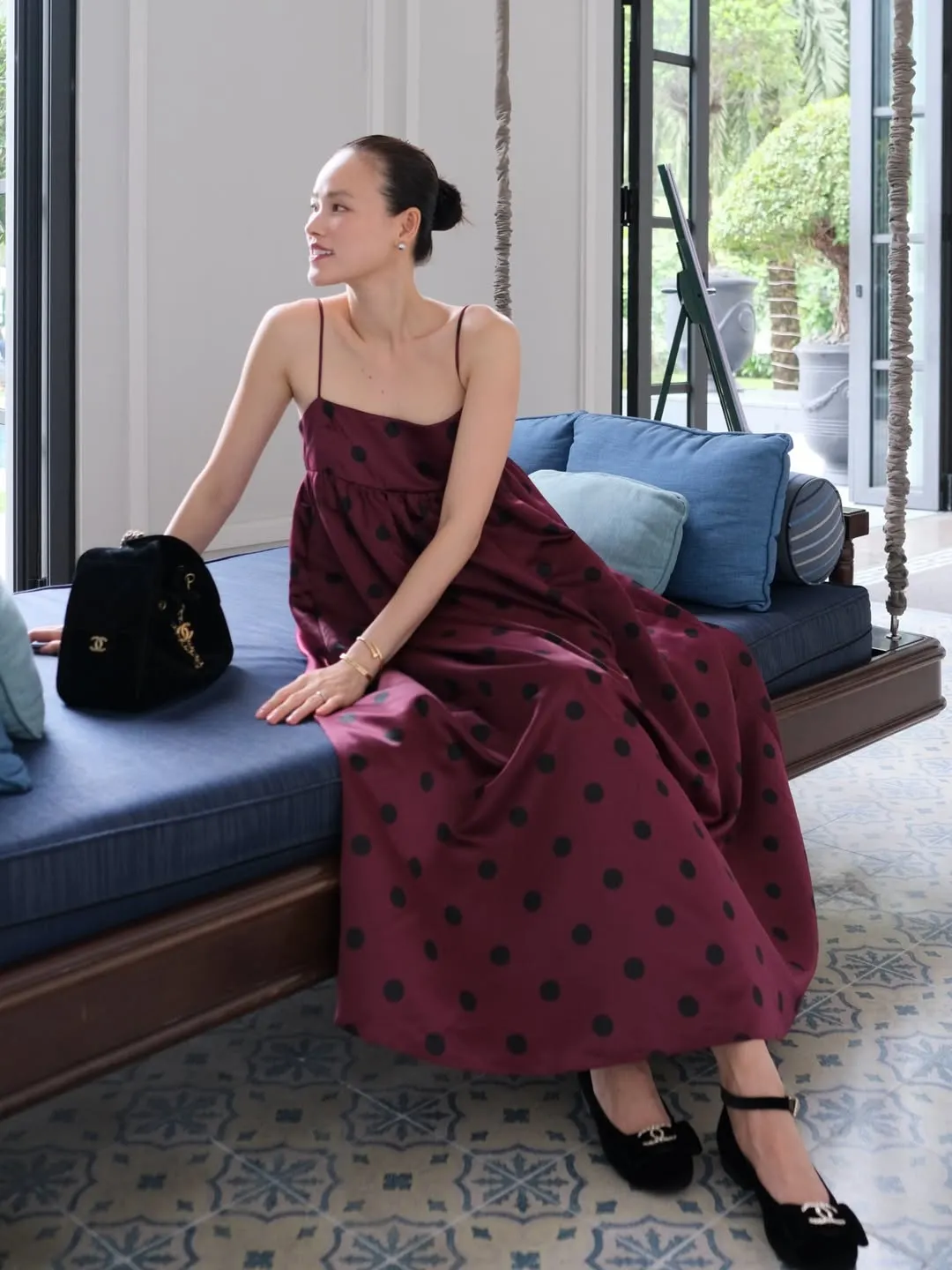 Đầm chấm bi thanh lịch