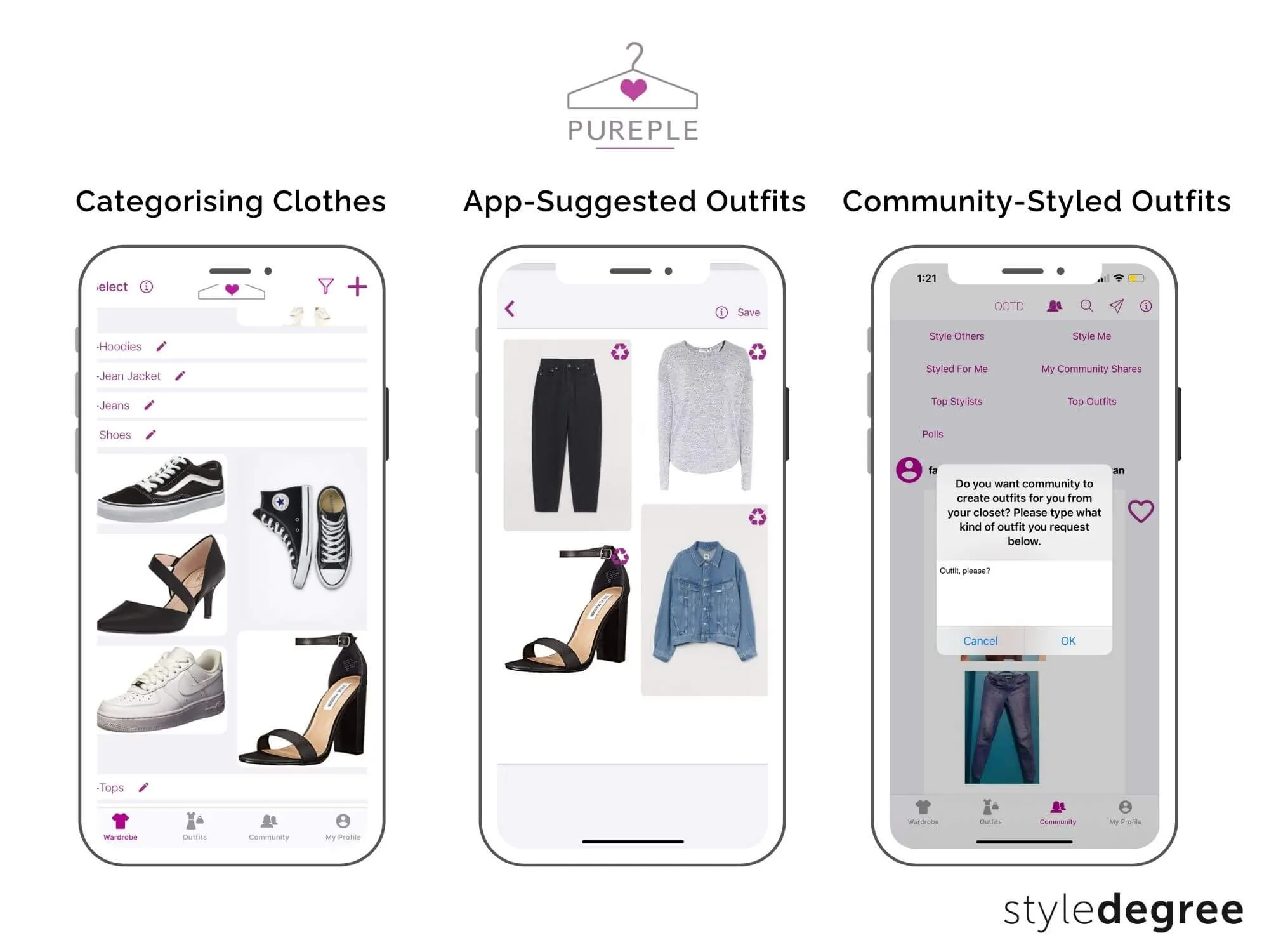 Giao diện Pureple Outfit Planner
