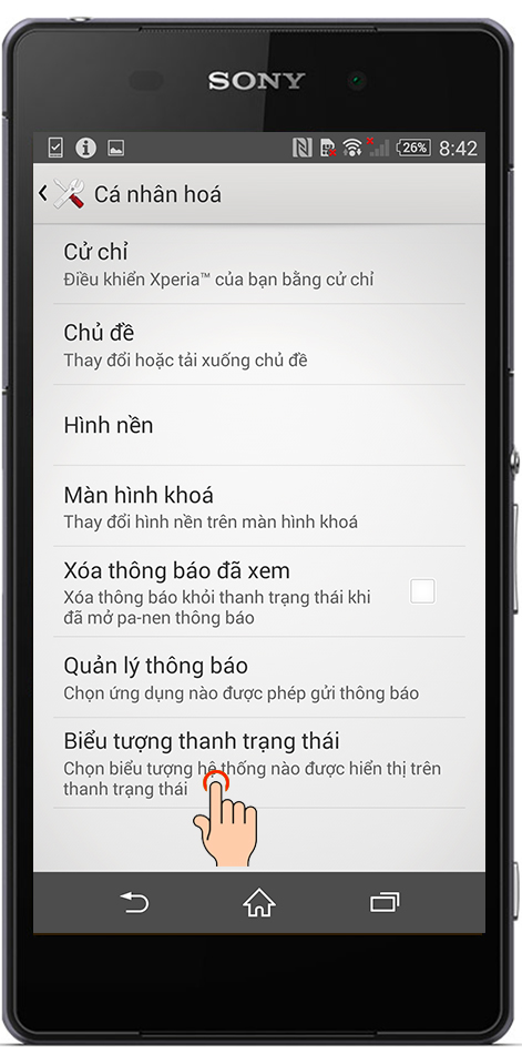 Giao diện Sony Creative Look trên điện thoại
