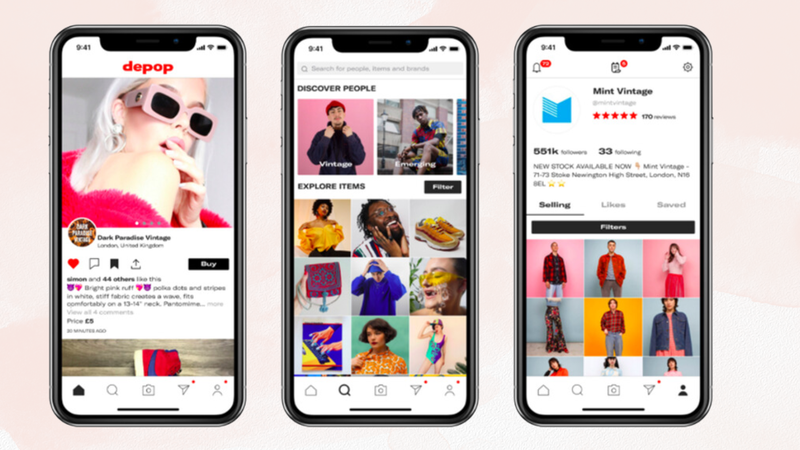 Giao diện Depop