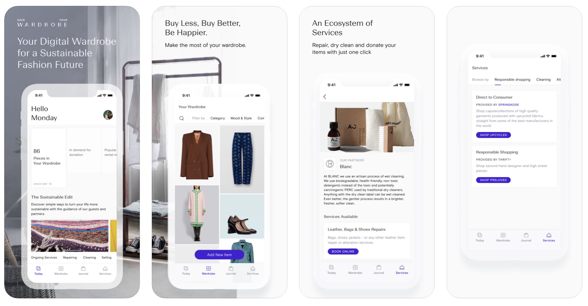 Giao diện ứng dụng Save Your Wardrobe