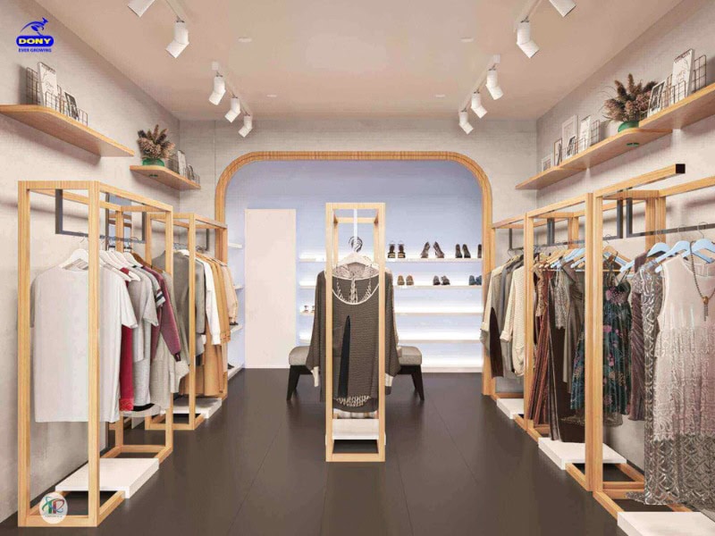 Bố trí shop thời trang theo concept giúp đồng bộ hình ảnh thương hiệu