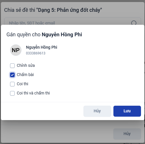 Chia sẻ đề thi và trộn đề ngẫu nhiên từ ngân hàng câu hỏi