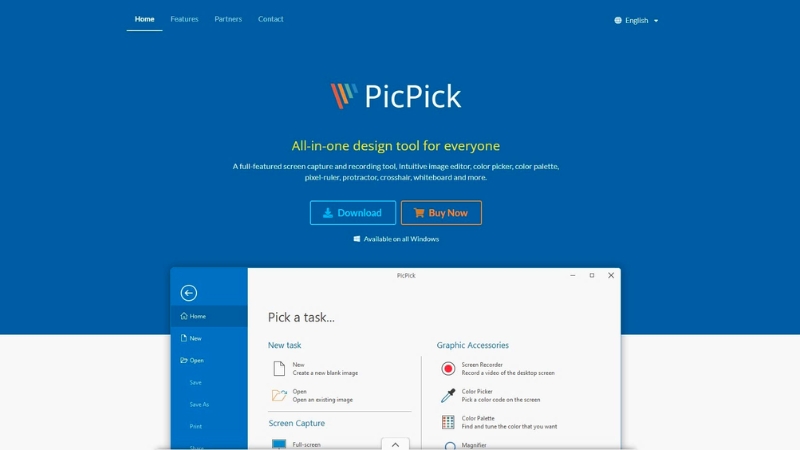 Phần mềm PicPick nhiều tính năng