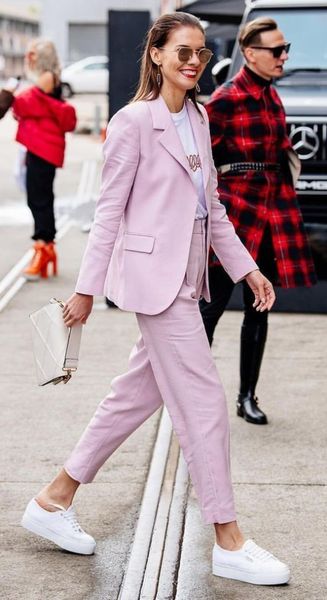 Set đồ vest hồng
