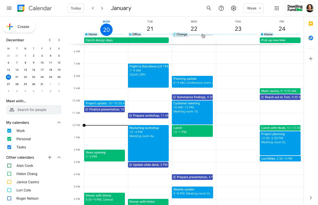 Lên kế hoạch bằng Google Calendar
