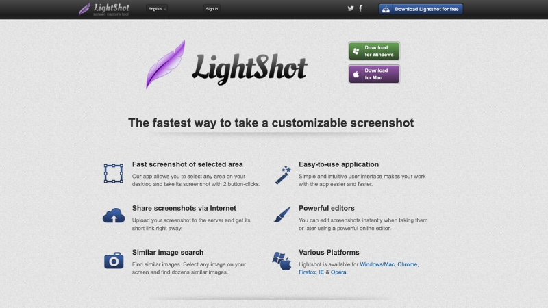 Công cụ Lightshot gọn nhẹ