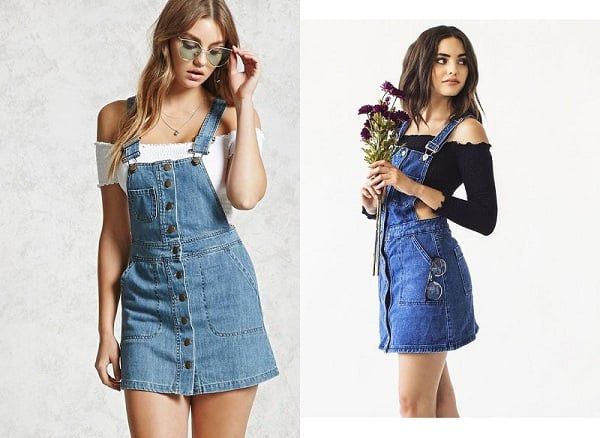 Yếm phối cùng áo thun trễ vai