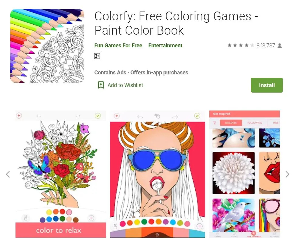 Ứng dụng tô màu Colorfy