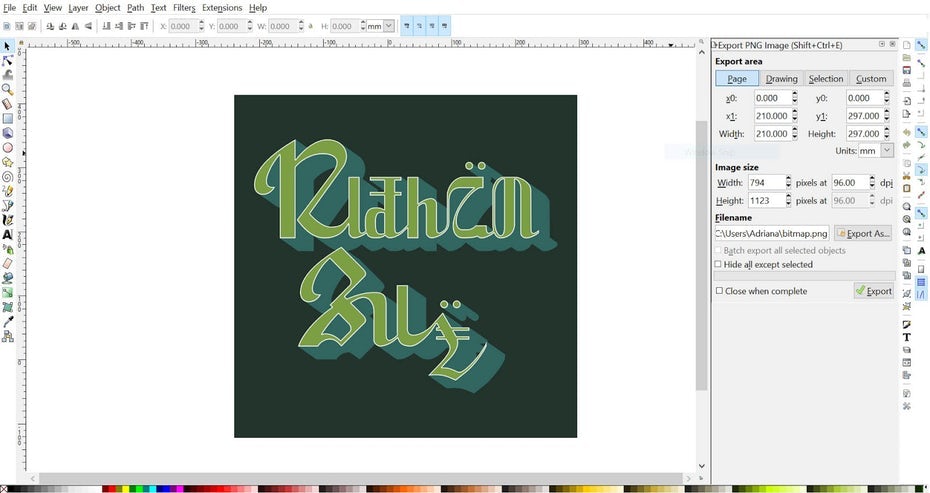 Giao diện phần mềm Inkscape