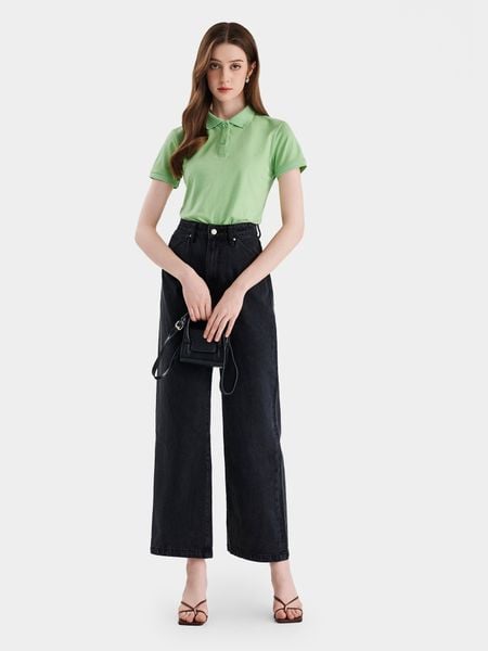 Quần jean đen phối áo xanh lá