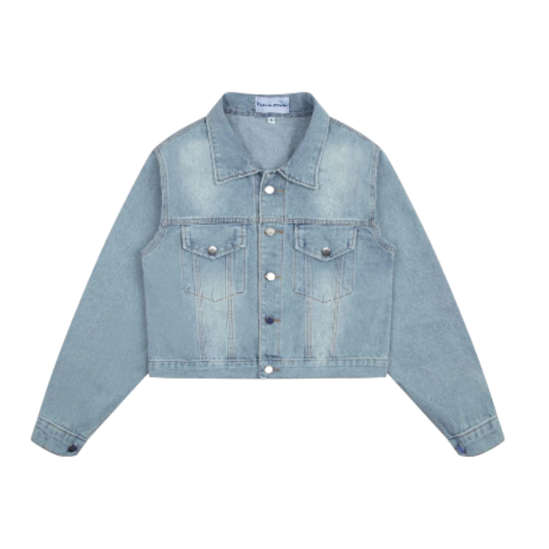 Áo khoác jean croptop giúp thân trên có điểm nhấn