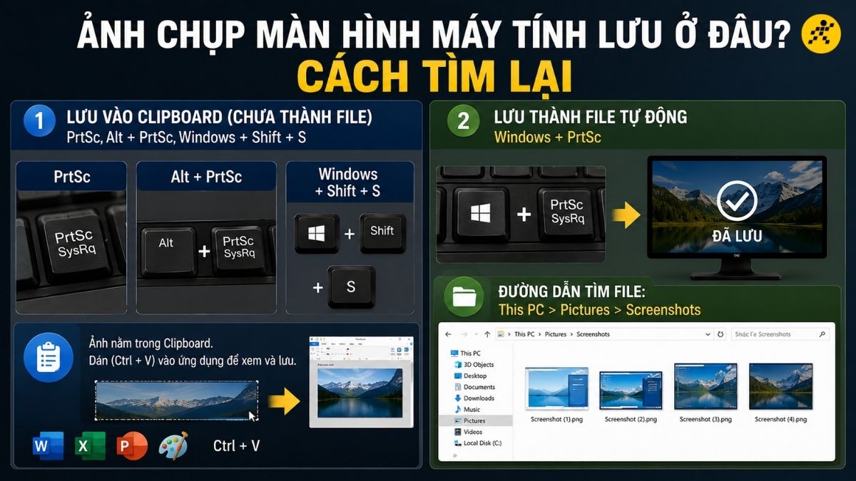 Vị trí lưu ảnh chụp màn hình