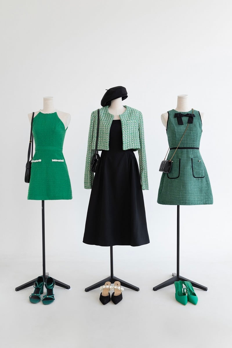 Phối đồ với áo khoác tweed dạ tiệc