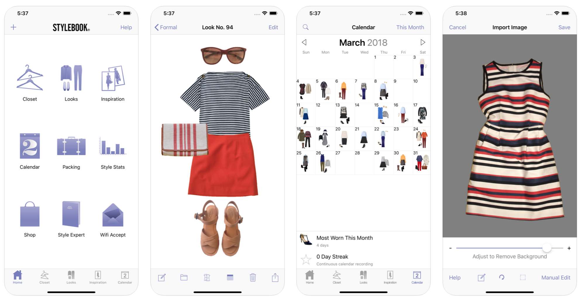 Giao diện ứng dụng Stylebook
