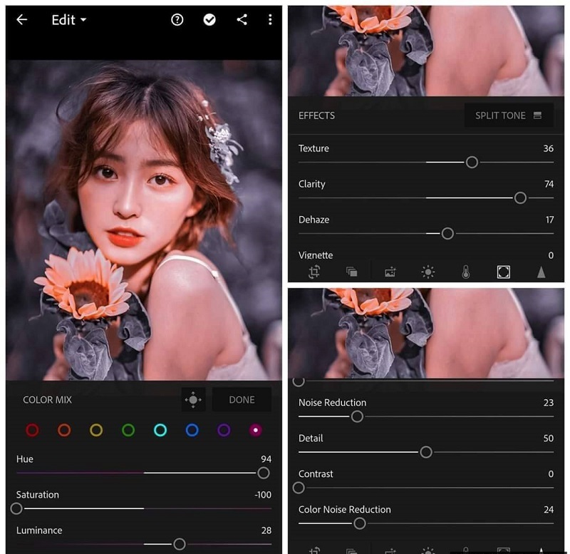 Lightroom công cụ chỉnh ảnh đầy đủ thông số