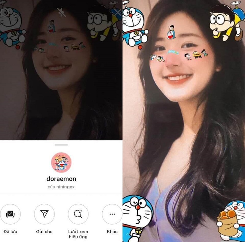 Filter Doraemon được nhiều bạn trẻ ưa thích