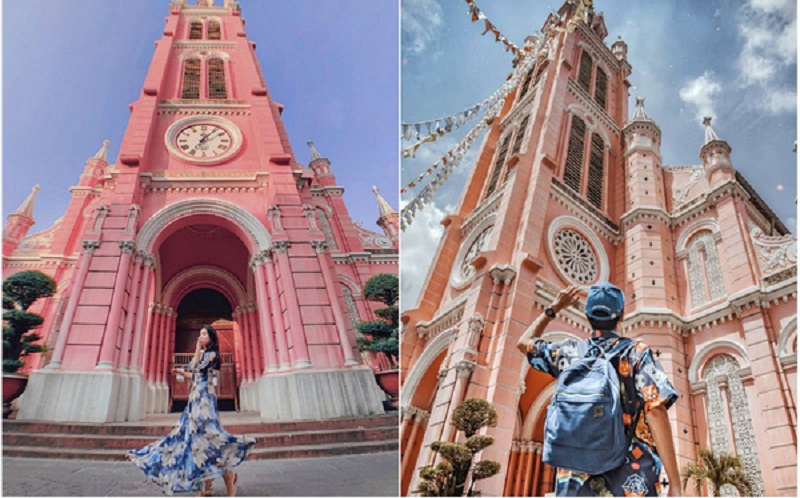 Chụp ảnh tại Nhà Thờ Tân Định
