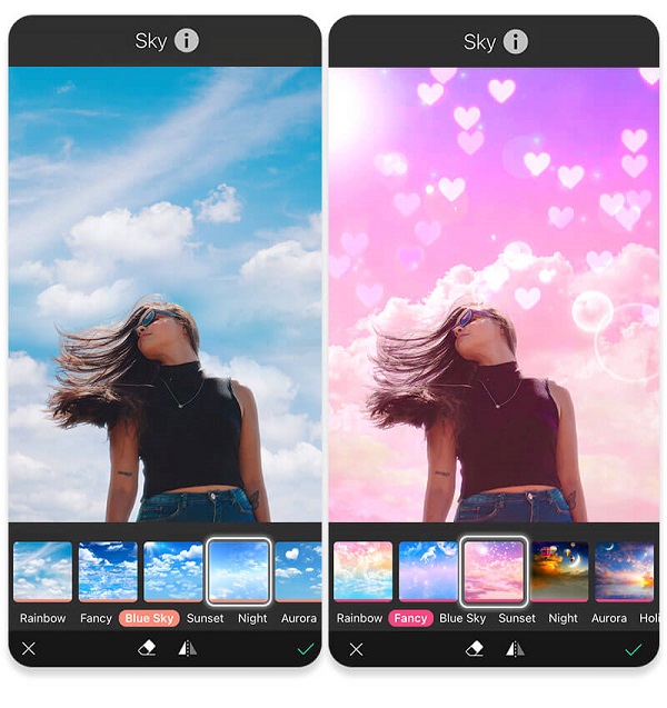 Thay đổi nền bầu trời với YouCam Perfect