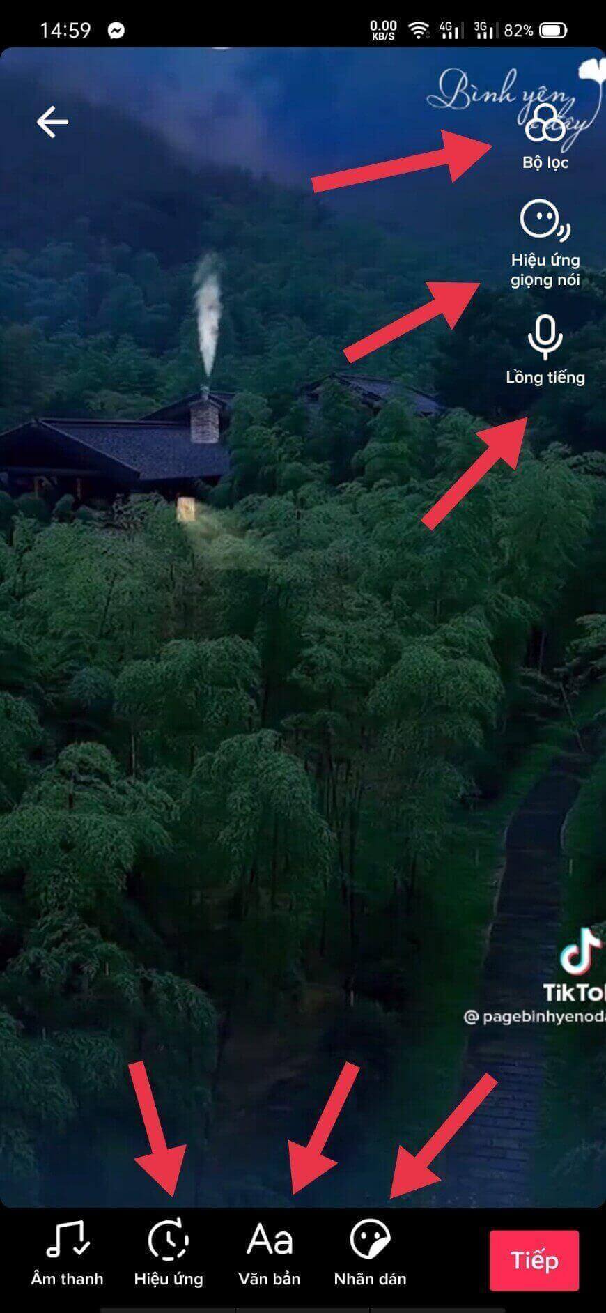 Chọn hiệu ứng cho video tik tok