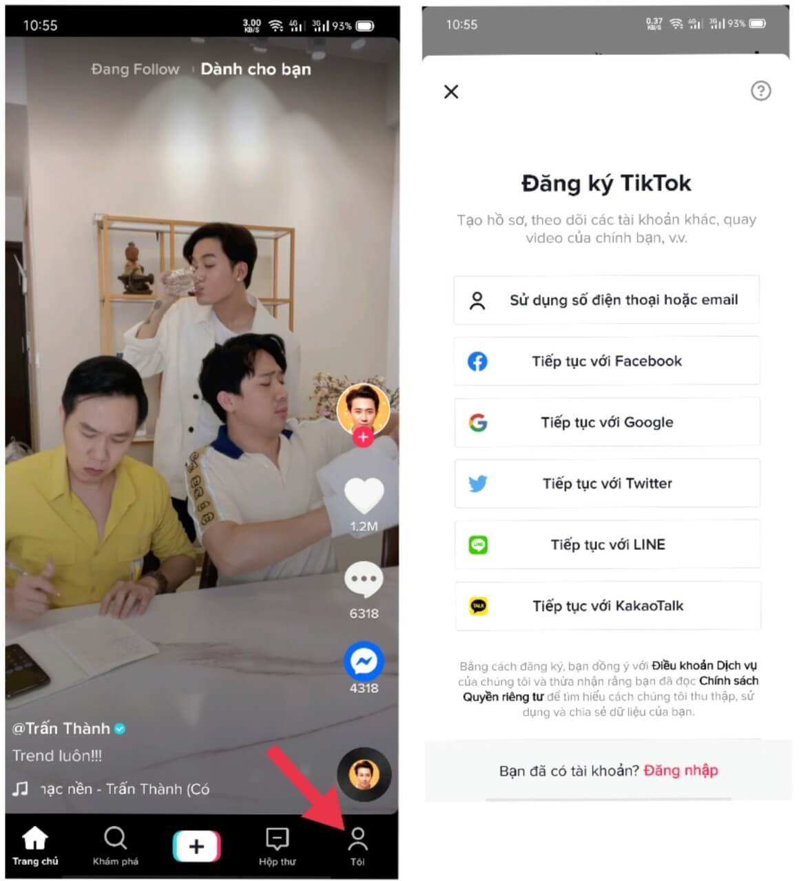 Hướng dẫn tạo tài khoản Tik Tok